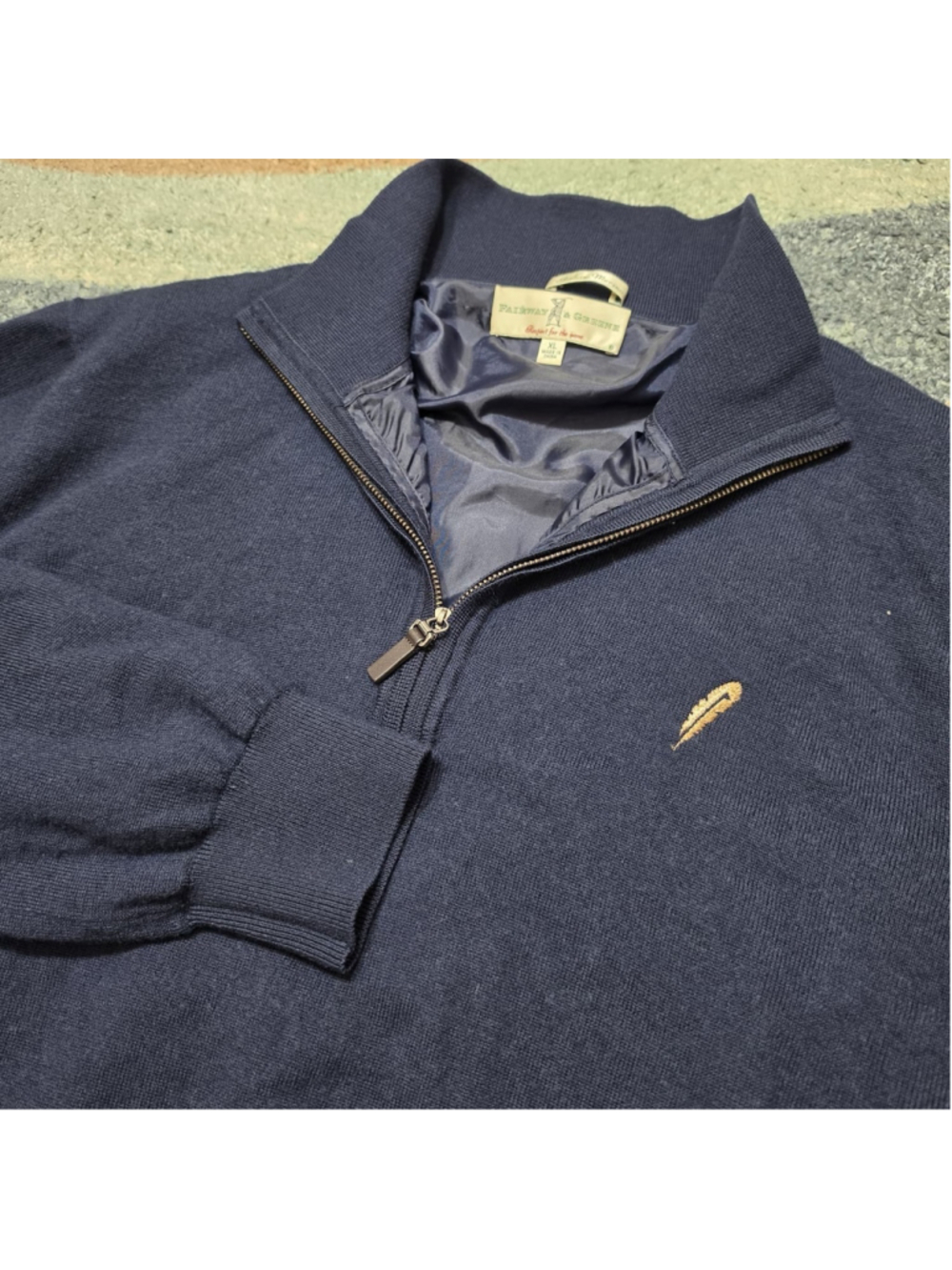 Chechessee Creek Club Fairway & Greene Sweater Mens XL Blue 1/4 Zip Lined
